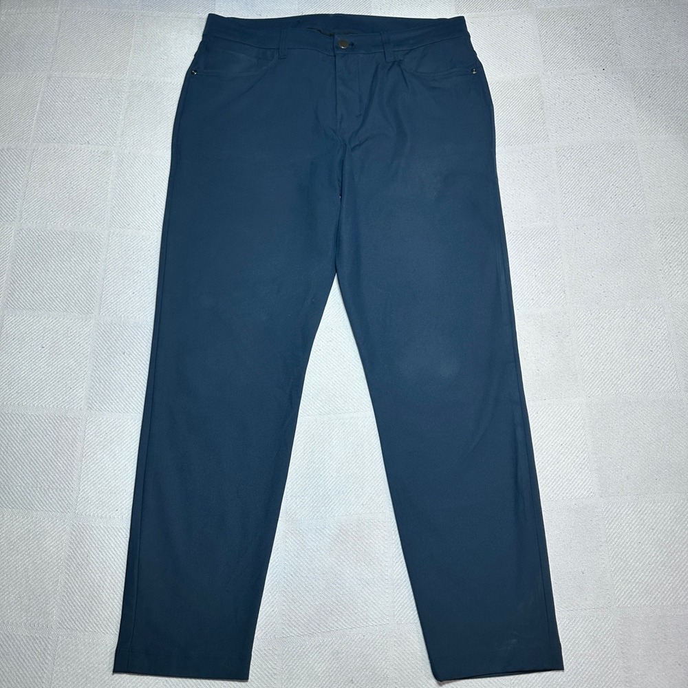 Lululemon ABC Slim Fit Pant Mens 31x28 Warpstreme Wicking 4 Way Stretch Blue